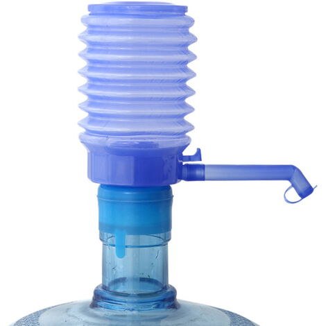 Pompe à eau rapide pour bidons et bouteilles, arrêt automatique, réservoir plastique pratique pour dortoirs et voyages.