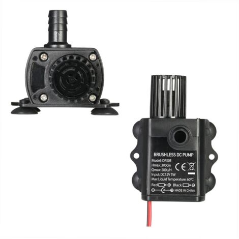 Pompe à eau sans balais Decdeal ultra silencieuse, mini USB DC5V 4,8W 300L/H, 300cm, pompe submersible étanche avec réglage du débit
