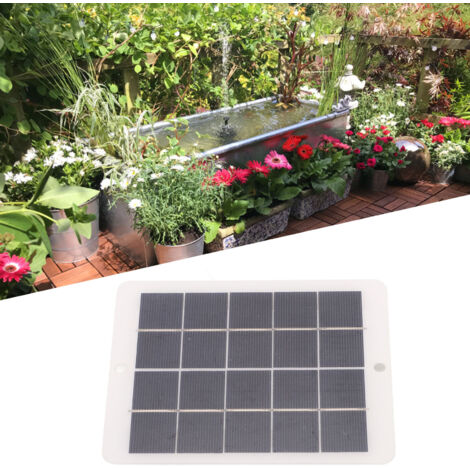 Pompe à eau solaire DC 3W 5V Kit avec 6 embouts et panneau solaire USB pour bassins et jardins