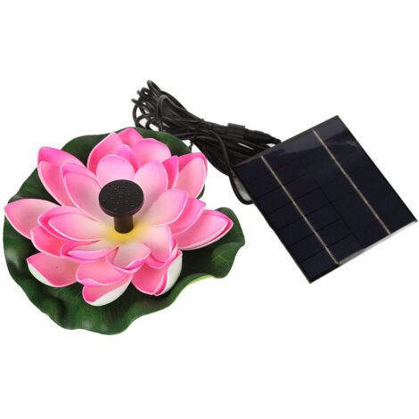 Pompe à Eau Solaire Fleur de Lotus, Fontaine de Bain D'oiseau Solaire Flottante D'aménagement Paysager pour étang à Poissons Jardin Patio Aquarium 1.4W