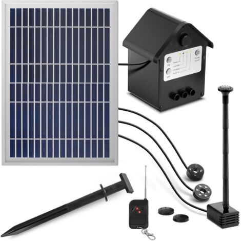 Kit Pompe Solaire Immergée Esotec 600 L/h - Panneau 10W, Pour Bassin, Fontaine, Cascade