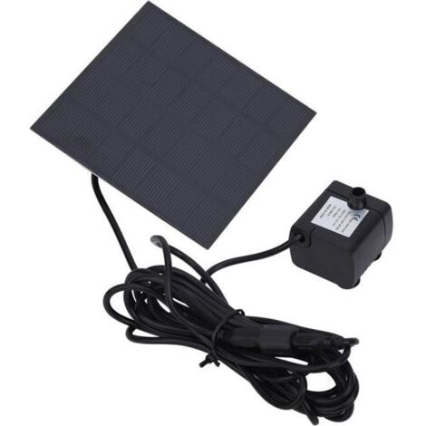 Pompe à eau solaire - Non spécifié - Kit 1.2W 150L/h - Débit 150L/h - Hauteur de pulvérisation 45cm - ABS Noir