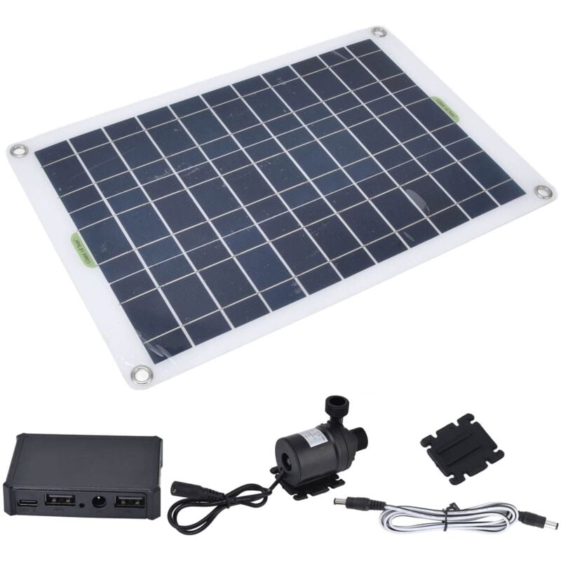Jeffergarden Pompe à eau solaire - Kit de pompe à eau solaire - Panneau de 50 W - 800 L/h 12 V - Système d'alimentation solaire CC sans balais avec