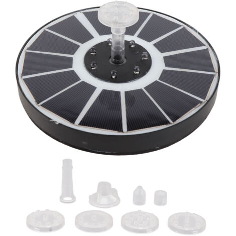 Pompe à Eau Solaire pour Bassin d'Oiseaux avec 8 Buses 3.5W 900mAh Lumière Colorée Puissante pour Jardin Transparence-KZQ