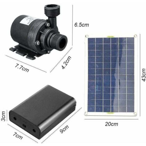 Pompe à eau solaire sans balais 800 l/h 50 W pour fontaine de jardin décorative avec moteur SubSN ultra-silencieux