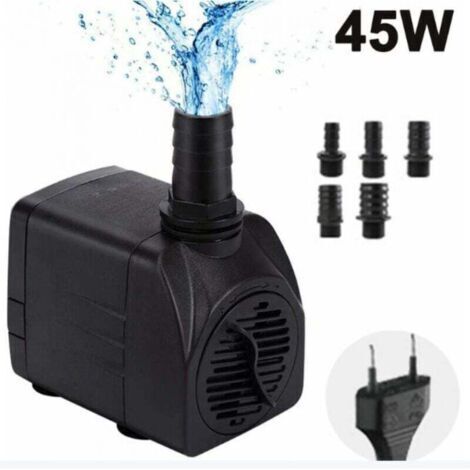 Pompe à Eau Submersible, Ajustable Mini Pompe à Eau(45W), Pompe pour Bassin/Fontaine, Pompe d'aquarium Ultra Silencieuse, avec 5 Buses