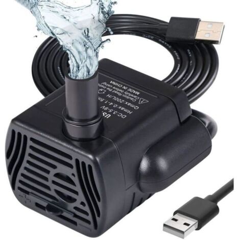 Pompe à Eau Submersible Aquarium Ajustable 200L/H 3W USB Ultra-Silencieux pour Étang Fish Tank Fontaine Réservoir de Poissons