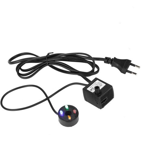 Pompe à eau Submersible pour Aquarium 2W, SM-016-220 V, avec 4 lumières colorées, filtre pour aménagement paysager de rocaille, prise ue, 240