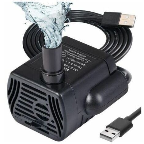 Pompe à eau submersible pour aquarium, réglable 200 L/h, 3 W, ultra silencieuse, Catit, pompe USB pour bassin, aquarium et fontaine, câble de 1,4 m, CHAM
