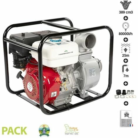 Pompe à eau thermique 13Cv 389cm3 débit 80 m3/h Fermier GF-2059 raccord 4 pouces