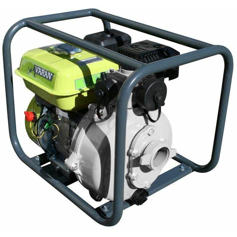 92703 Pompe à eau thermique 2'' haute pression 45.000 l/h Essence, 196cc 6.5cv, motopompe - Gris - Varan Motors