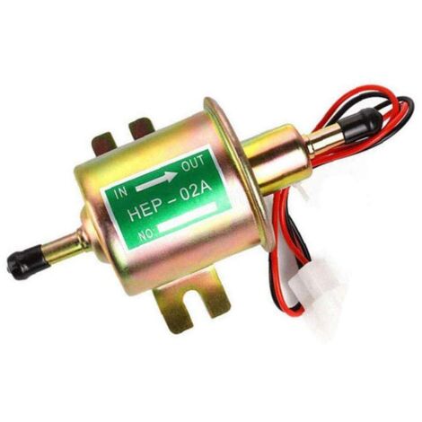 Pompe à essence électrique 12V universelle HEP-02A Inline basse pression Pompe à essence métallique Moteur Diesel Essence