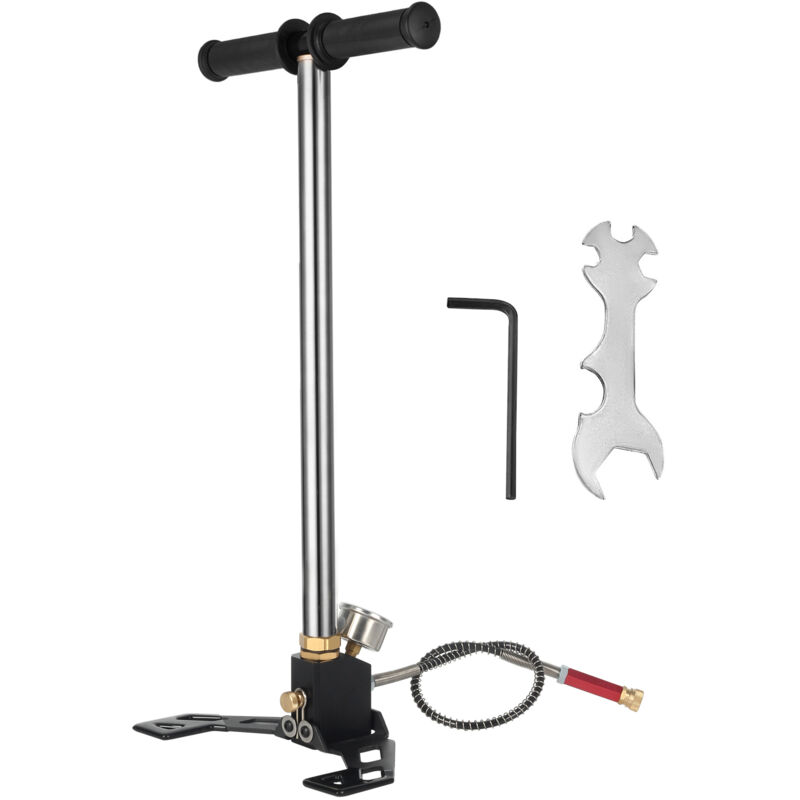 Pompe à étrier à main à 3 étages Mophorn 4500 psi (0-30 MPa), pompe à main pcp pour carabine à air comprimé, acier inoxydable 301 de haute qualité,