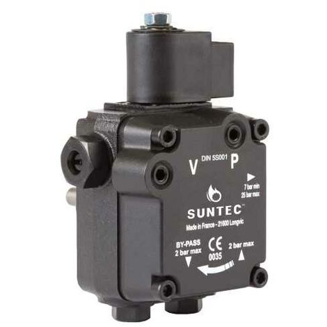 Pompe à fioul AS47C – Électrovanne intégrée – Débit 40 l/h à 10 bars – Monophasé 230V – Température 0° à 60°C – Suntec - AS47C1538