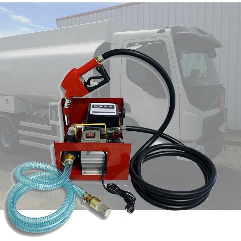 Pompe à Gasoil, Mazout, Diesel, 60l/m, 550W, Compteur + pistolet