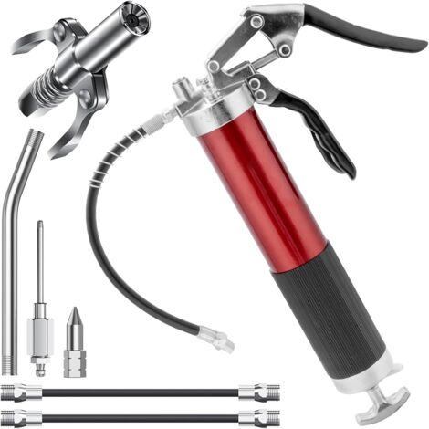 Pompe a Graisse 8000 PSI Pompe a Graisse Manuelle Pistolet à Graisse Professionnel avec Tuyau Flexible, Buse Pointue, Embout Pompe à Graisse Pistolet Graisseur pour Cartouches 400G