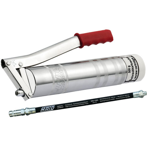 Pompe à graisse à deux mains LS500, avec flexible de sécurité en caoutchouc renforcé RH-30C, R1/8