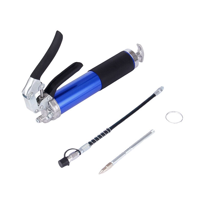 Pompe Ã Graisse Manuelle,Pistolet Ã Graisse Robuste Ã PoignÃ©e Pistolet de 8000 PSI avec Tuyau Flexible de 18"ï½Rallonge Rigide de 6" ï½Buse Pointue