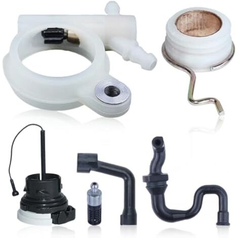 Pompe à Huile avec Bouchon Reservoir Essence pour Stihl MS251 MS231 MS231C MS251C Tronçonneuse Pieces Detachees avec Vis Sans Fin Filtre Essence Tuyau D'huile 11436403201(3)