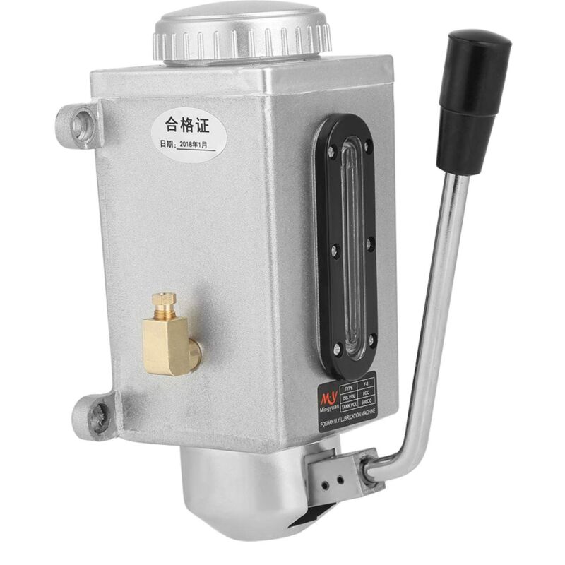TONYSA Pompe à huile de lubrification manuelle, 1pc Lubrification Pompe à huile manuelle Lubrification à la main 500CC CNC 4mm Double Port de sortie