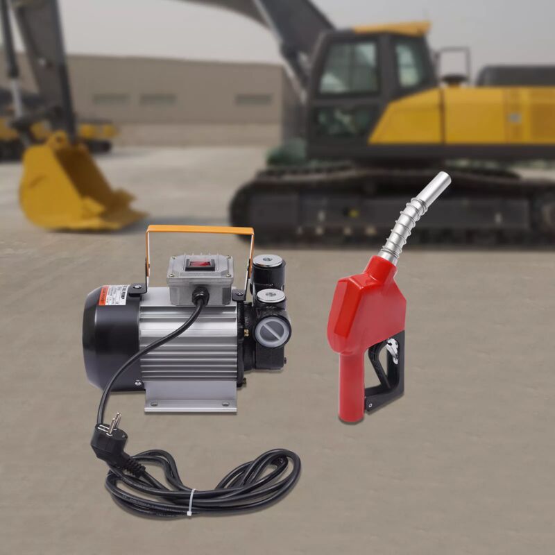 Pompe à huile électrique 15gpm huile pompe de transfert de carburant station-service 220V, tuyau d'entrée d'huile de 2 m et tuyau de sortie d'huile