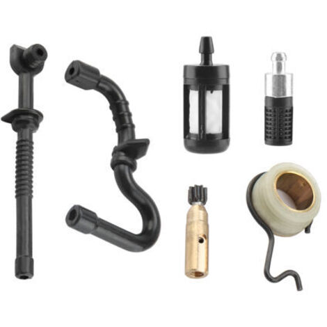 Pompe à huile pour tronçonneuse Stihl MS180 MS170 018 017 – Kit de filtration avec tuyau et filtre à carburant – Métallique