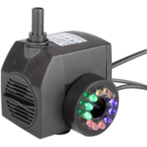 Pompe à jet d\'eau 15 W pour bassin de jardin Pompe à eau submersible Pompe pour fontaine Pompe pour étang À éclairage LED