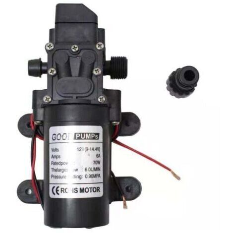 Pompe à membrane de pression d'eau DC 12 V 130 psi pompe à eau haute pression pour lave-auto avec pressostat pour caravane RV bateau marin pelouse lavage de voiture