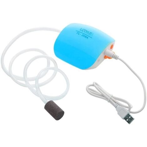 Pompe à oxygène pour aquarium, batterie au lithium, pompe à oxygène rechargeable ultra-silencieuse pour l'élevage de poissons - BLEUE