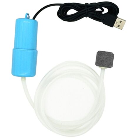 Pompe à oxygène pour aquarium hydroponique, compresseur et aérateur avec pierre à air et tube en silicone, ultra silencieuse et économe en énergie.