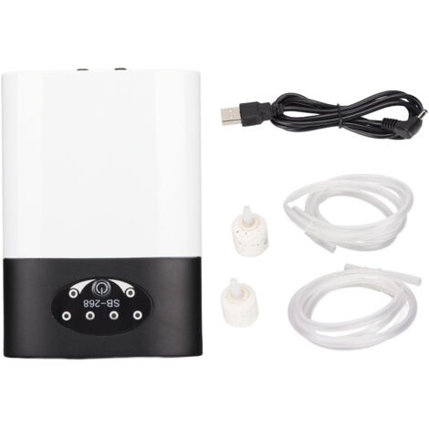 Pompe à oxygène pour aquarium silencieuse, double charge AC/DC, faible consommation, mini aérateur stable pour aquarium