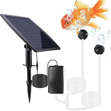 Pompe à oxygène solaire 2,5 W – 3 modes, pour bassin et aquarium