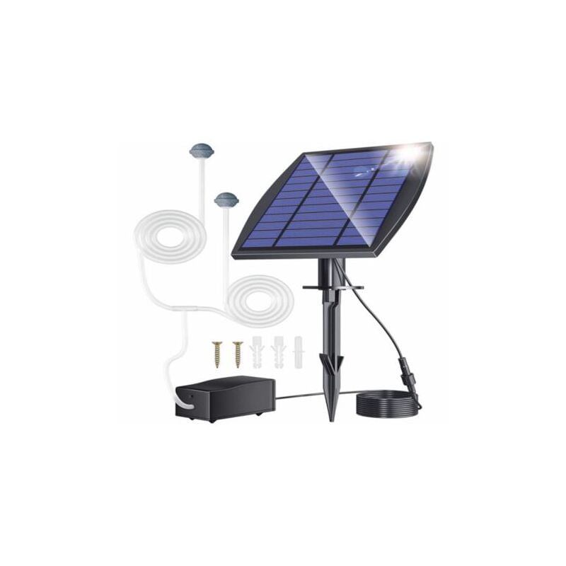 Pompe à oxygène solaire ultra-silencieuse grand volume de bulles machine à oxygène aquarium extérieur aquarium piscine oxygène