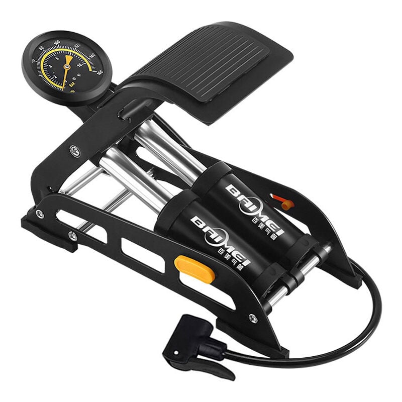 Aougo - Pompe à pédale à Double Barillet, Pompe à vélo à Double Cylindre, Pompe à Pied de vélo, Pompe à vélo Portable, Pompe à air de Sol de vélo,