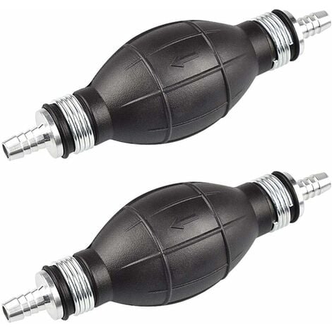 Pompe à perfusion manuelle en caoutchouc Pompe à siphon manuelle Pompe manuelle pour aqueduc Essence Solvant GPL Essence Diesel Carburant (Noir) 2 pièces Macaron