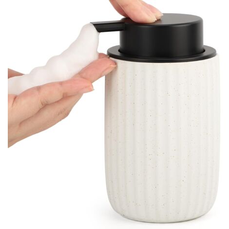 Pompe à savon mousse, flacon vide de 320 ml, pompe à gel douche en céramique, pompe à shampoing et gel douche, rechargeable-AquaForge