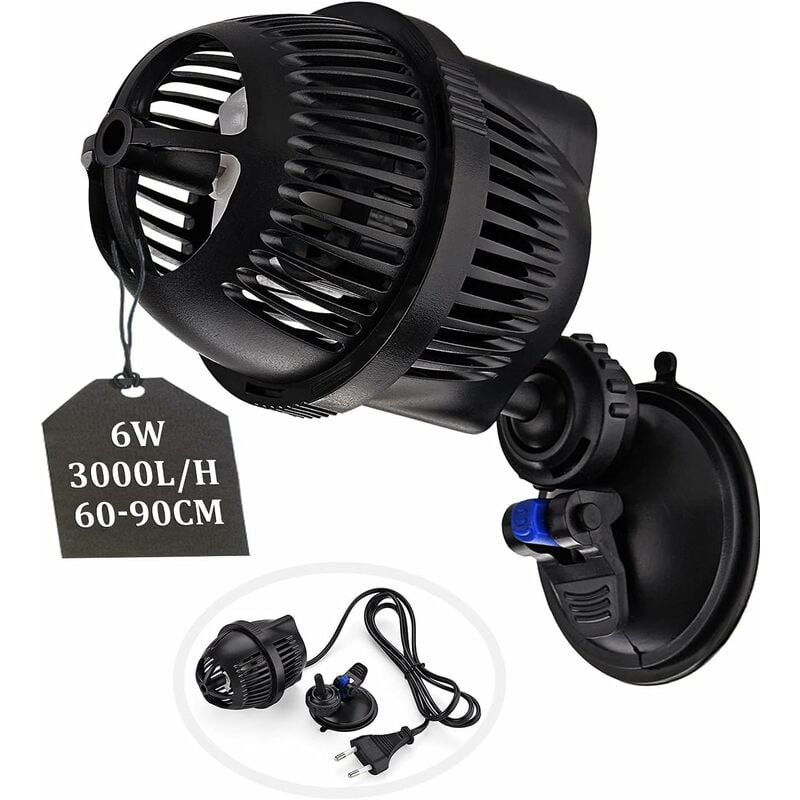 Memkey - Pompe à vagues pour aquarium 3000L/H 6Watt JVP-101A Pompe de circulation pour aquarium de 60 à 90 cm, adaptée à l'eau douce et à l'eau salée