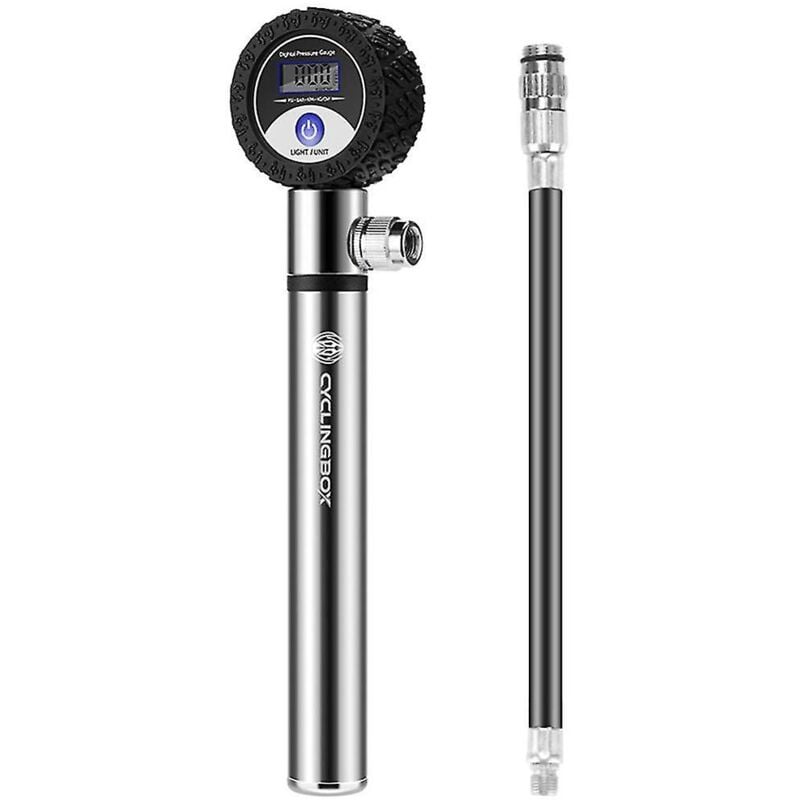 Pompe à vélo portable Mini pompe à vélo Pompe à vélo pliable America Mouth Road Mountain, argent