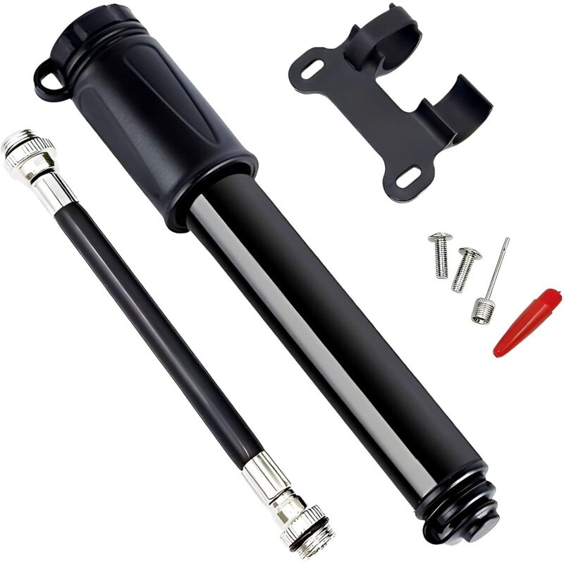 Pompe à Vélo,Mini Pompe Vélo à Main Portable,Pompe à Main Cyclisme en Alliage d’Aluminium avec Aiguille et Soutien