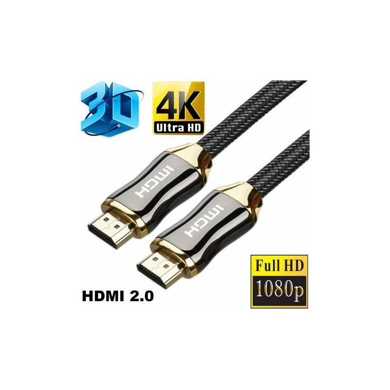 Câble hdmi 4K 2M - Câble hdmi 2.0 professionnel en Nylon Tressé ultra hd 2160p 4K 3D Full hd