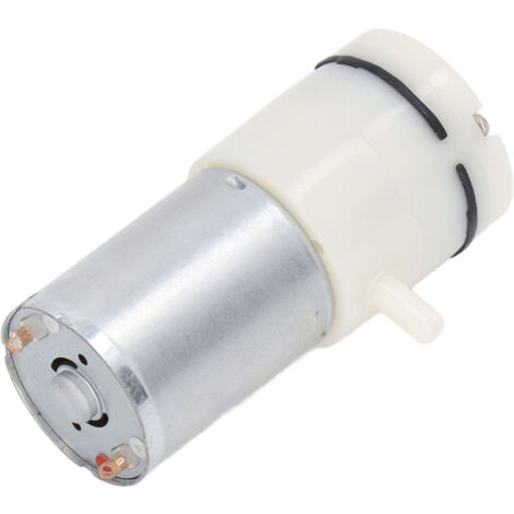 Pompe à vide à membrane 12V DC avec raccords d'angle 90 degrés pour applications aérauliques légères - Blanc