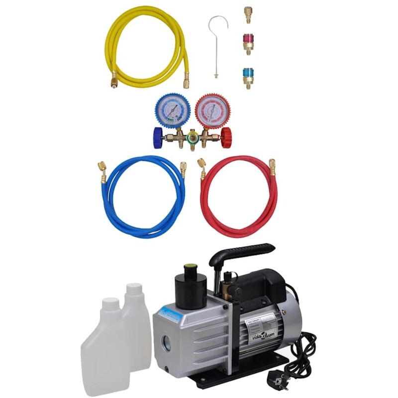 Vidaxl - Pompe à vide avec ensemble manomètres à 2 voies climatisation