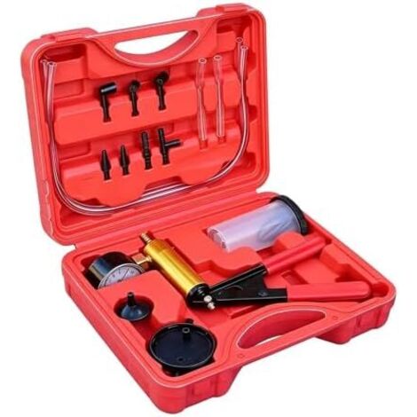 Pompe à Vide Manuelle pour l'Automobile,Kit Extractrice Manomètre À Et Testeur De Pression - Ensemble de purge liquide frein Réparation Entretien Vidange Atelier Automobile Gar