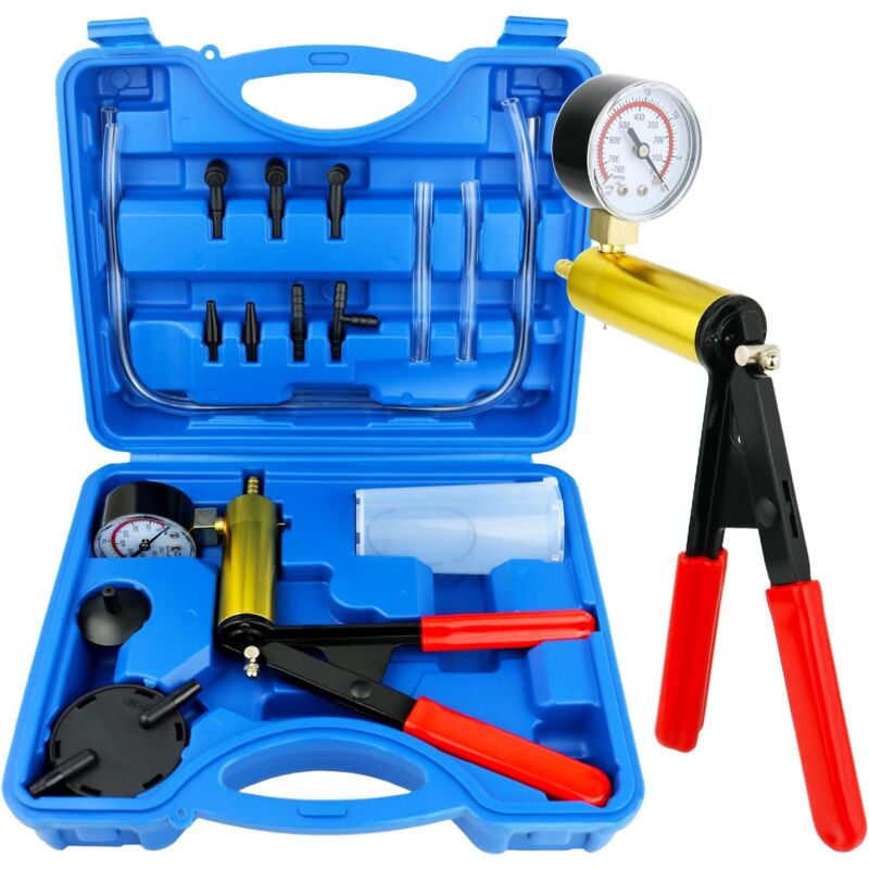 Coavas - Pompe à Vide Manuelle, Purgeur de Frein testeur de Pompe à Vide Tenu dans la Main avec adaptateurs,Outil de Purge de Liquide de Frein pour