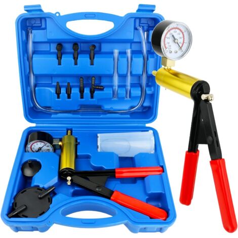 LARGEIGHT Pompe à Vide Manuelle, Purgeur de Frein testeur de Pompe à Vide Tenu dans la Main avec adaptateurs,Outil de Purge de Liquide de Frein pour Diagnostic de Moto de Voiture