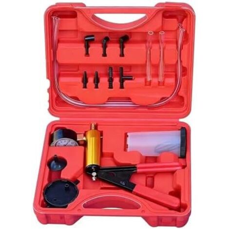 Pompe À Vide Portative Manuelle  Kit extracteur avec manomètre et Pompe,Purgeur de Liquide Frein - pour vidange Entretien Auto Atelier Garage Maison