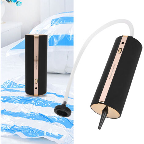Pompe à Vide Portative - Pompe de Compression Électrique Manuelle pour Aliments et Vêtements avec 6 Adaptateurs Inclus (ABS, 18x7cm)