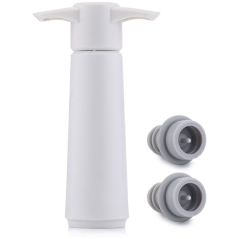 Pompe à vide pour protection du vin avec couvercle, acier inoxydable blanc 12,8