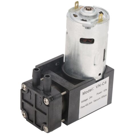 Pompe à vide sans huile 24V, débit 40L/min, pression -85KPa pour air et gaz
