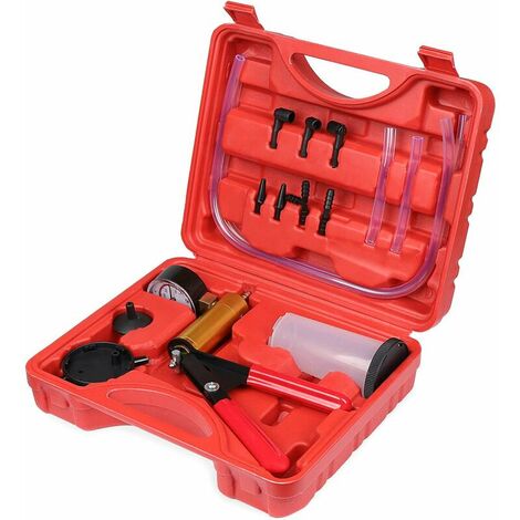 pompe à vide testeur de vide kit de purge de frein avec adaptateur de jauge à vide pour automobiles, camions et motos